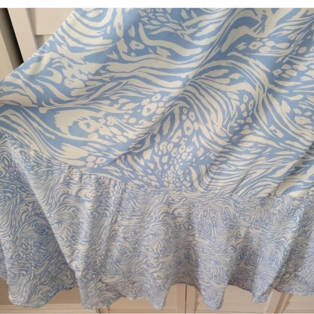 Maaji White Blue Animal Tiger Print Long Sleeve Maxi Kimono Dress Coverup - Picture 11 of 14